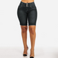Damen-Jeansshorts mit hoher Taille aus Stretch-Denim