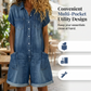 Damen Freizeit Denim-Overall mit kurzen Ärmeln