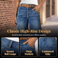 Damenjeans mit hoher Taille und geradem Bein