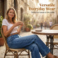 Damenjeans mit hoher Taille und geradem Bein