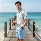 Herren Tropendruck Hemd & Shorts Set
