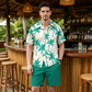 Herren Tropendruck Hemd & Shorts Set