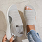🚚 Nachschub ist da – schnell sein lohnt sich! 👟 Atmungsaktive Plateausandalen aus Strickstoff für Damen – bequem & modisch