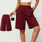 Lässige Plissee-Shorts mit hoher Taille für Damen
