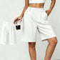 Lässige Plissee-Shorts mit hoher Taille für Damen