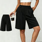 Lässige Plissee-Shorts mit hoher Taille für Damen