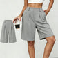 Lässige Plissee-Shorts mit hoher Taille für Damen