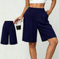 Lässige Plissee-Shorts mit hoher Taille für Damen