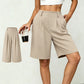 Lässige Plissee-Shorts mit hoher Taille für Damen