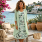 Elegantes 2-teiliges Set aus Chiffonkleid und Strickjacke für Damen