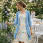 Elegantes 2-teiliges Set aus Chiffonkleid und Strickjacke für Damen
