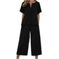 🌺Set aus kurzärmeligem Oberteil und Hose mit weitem Bein für Damen