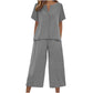 🌺Set aus kurzärmeligem Oberteil und Hose mit weitem Bein für Damen