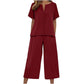 🌺Set aus kurzärmeligem Oberteil und Hose mit weitem Bein für Damen