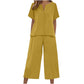 🌺Set aus kurzärmeligem Oberteil und Hose mit weitem Bein für Damen