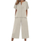 🌺Set aus kurzärmeligem Oberteil und Hose mit weitem Bein für Damen
