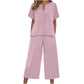 🌺Set aus kurzärmeligem Oberteil und Hose mit weitem Bein für Damen