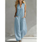 📅 Heute bestellen = 50% sparen 👗 Damen Casual V-Neck Sleeveless Jumpsuit – figurschmeichelnd, luftig & vielseitig – perfekt für Alltag & besondere Anlässe