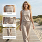 Ärmelloses Damen-Top und Hose mit Kordelzug (Set)