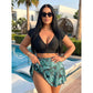 🏖️Sommer-Sonderangebot: 60 % Rabatt🌊Zweiteiliger Badeanzug mit Rock und tropischem Print für Damen👙🌴❤️