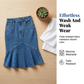 Ausgestellter Midi-Rock aus Denim im Meerjungfrauen-Stil