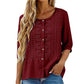 Bestickte Bluse aus Baumwoll-Leinen für Damen
