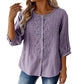 Bestickte Bluse aus Baumwoll-Leinen für Damen