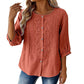 Bestickte Bluse aus Baumwoll-Leinen für Damen