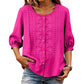 Bestickte Bluse aus Baumwoll-Leinen für Damen