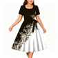 A-Linien-Kleid für Damen mit Blumenmuster