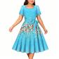 A-Linien-Kleid für Damen mit Blumenmuster