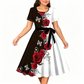 A-Linien-Kleid für Damen mit Blumenmuster