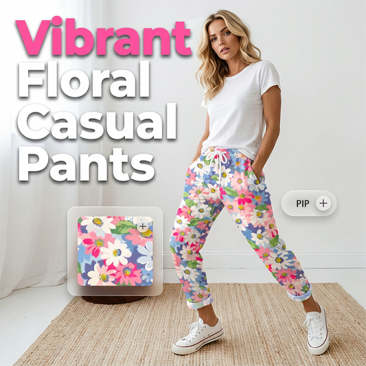 🌸 Sommerliche Blumenmuster-Hose mit elastischem Bund – lässig, stylisch & vielseitig kombinierbar