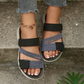 Flache Freizeitsandalen für Damen mit mehreren Riemen