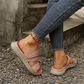 Flache Freizeitsandalen für Damen mit mehreren Riemen