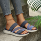 Flache Freizeitsandalen für Damen mit mehreren Riemen
