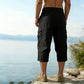 👖 Herren Leinen-Mischung Cargo Caprihosen – luftig, bequem & vielseitig – perfekt für Freizeit, Reisen & Alltag