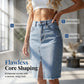 Damen-Jeansrock mit hoher Taille und Schlitz vorne