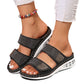 Damen-Sandalen mit Keilabsatz und funkelnden Strasssteinen