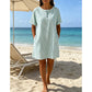 Damen lässiges gestreiftes Kurzarm-T-Shirt-Kleid