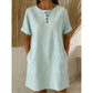 Damen lässiges gestreiftes Kurzarm-T-Shirt-Kleid
