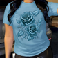 Elegantes Damen-T-Shirt mit Rosen-Print