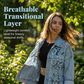 Locker sitzende Damenjeansjacke mit Blumenmuster und Spitzen-Patchwork