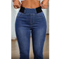 👖Damen hochtaillierte Denim-Caprihosen mit elastischem Bund – verkürzte Jeans