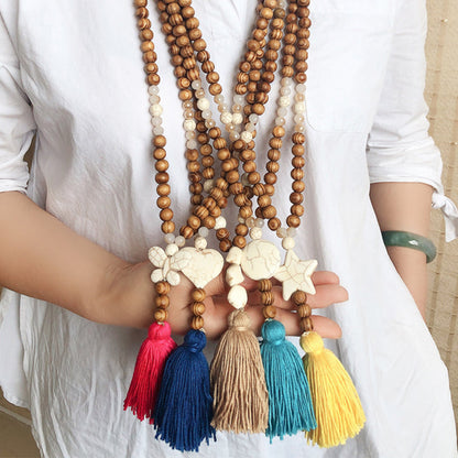 🌼📿Lange Kette für Damen im boho-vintage Stil, Strandurlaub und Alltag