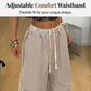 Gestreifte Damenhose mit weitem Bein