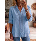 👚✨Lässige Damenbluse mit V-Ausschnitt und Rüschenbesatz – müheloser, femininer Alltagslook🌸