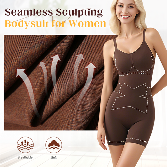 ⏰ Nur noch heute 50% Rabatt! 🩱 Nahtloser figurformender Damen Shapewear-Body mit Trägern, atmungsaktiver weicher Stoff, gezielte Kontrolle für Taille, Bauch, Hüften & Oberschenkel unter jedem Outfit ✨