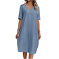 Sommerkleid für Damen mit V-Ausschnitt und lockerer Passform