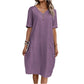 Sommerkleid für Damen mit V-Ausschnitt und lockerer Passform